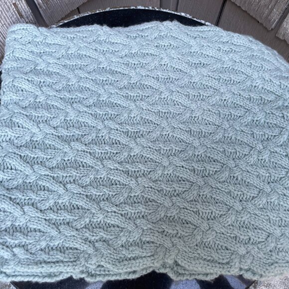 Knitted Cowl & Headband Indigo Cable Snood Blue Heather New Tags. - Picture 4 of 12